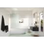 Glass Warehouse Gaia 58-1/4" High x 34" Wide Shower Screen Frameless Tub Door with Ribbed Glass Brushed Nickel