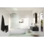 Glass Warehouse Gaia 58-1/4" High x 34" Wide Shower Screen Frameless Tub Door with Ribbed Glass Oil Rubbed Bronze