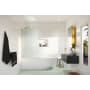 Glass Warehouse Gaia 58-1/4" High x 34" Wide Shower Screen Frameless Tub Door with Ribbed Glass Satin Brass