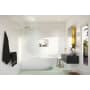 Glass Warehouse Aurora 58-1/4" High x 34" Wide Shower Screen Frameless Tub Door with Ribbed Glass - Left Handed Satin Brass