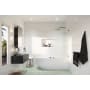 Glass Warehouse Aurora 58-1/4" High x 34" Wide Shower Screen Frameless Tub Door with Ribbed Glass - Right Handed Matte Black