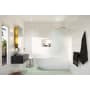 Glass Warehouse Aurora 58-1/4" High x 34" Wide Shower Screen Frameless Tub Door with Ribbed Glass - Right Handed Satin Brass