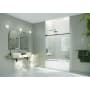 Glass Warehouse Astro 60" High x 56" Wide Sliding Frameless Tub Door with Clear Glass Matte Black
