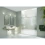 Glass Warehouse Astro 60" High x 72" Wide Sliding Frameless Tub Door with Clear Glass Brushed Bronze