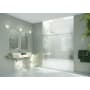 Glass Warehouse Astro 60" High x 72" Wide Sliding Frameless Tub Door with Clear Glass Brushed Nickel
