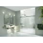 Glass Warehouse Astro 60" High x 72" Wide Sliding Frameless Tub Door with Clear Glass Matte Black