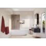 Glass Warehouse Ursa 58-1/4" High x 34" Wide Shower Screen Frameless Tub Door with Bronze Tinted Glass Brushed Bronze