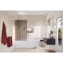 Glass Warehouse Ursa 58-1/4" High x 34" Wide Shower Screen Frameless Tub Door with Bronze Tinted Glass Brushed Nickel