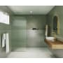 Glass Warehouse Aurora 78" High x 30" Wide Shower Screen Frameless Shower Door with Ribbed Glass - Left Handed Satin Brass