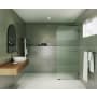 Glass Warehouse Aurora 78" High x 30" Wide Shower Screen Frameless Shower Door with Ribbed Glass - Right Handed Oil Rubbed Bronze