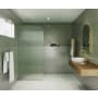 Glass Warehouse Aurora 78" High x 34" Wide Shower Screen Frameless Shower Door with Ribbed Glass - Left Handed Satin Brass