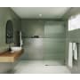 Glass Warehouse Aurora 78" High x 36" Wide Shower Screen Frameless Shower Door with Ribbed Glass - Right Handed Oil Rubbed Bronze