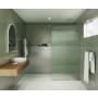 Glass Warehouse Aurora 78" High x 40" Wide Shower Screen Frameless Shower Door with Ribbed Glass - Right Handed Brushed Nickel