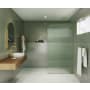Glass Warehouse Aurora 78" High x 40" Wide Shower Screen Frameless Shower Door with Ribbed Glass - Right Handed Satin Brass