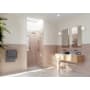Glass Warehouse Stellar 78" High x 36" Wide Hinged Frameless Shower Door with Clear Glass Polished Brass