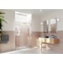 Glass Warehouse Stellar 78" High x 61-1/4" Wide Hinged Frameless Shower Door with Clear Glass Brushed Nickel