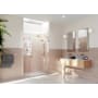 Glass Warehouse Stellar 78" High x 61-1/4" Wide Hinged Frameless Shower Door with Clear Glass Polished Brass