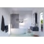 Glass Warehouse Ursa 58-1/4" High x 34" Wide Shower Screen Frameless Tub Door with Grey Tinted Glass Brushed Bronze
