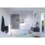 Glass Warehouse Ursa 58-1/4" High x 34" Wide Shower Screen Frameless Tub Door with Grey Tinted Glass Brushed Nickel