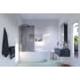 Glass Warehouse Ursa 58-1/4" High x 34" Wide Shower Screen Frameless Tub Door with Grey Tinted Glass Matte Black