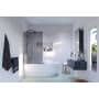 Glass Warehouse Ursa 58-1/4" High x 34" Wide Shower Screen Frameless Tub Door with Grey Tinted Glass Oil Rubbed Bronze