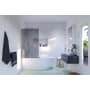 Glass Warehouse Ursa 58-1/4" High x 34" Wide Shower Screen Frameless Tub Door with Grey Tinted Glass Polished Nickel