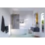 Glass Warehouse Ursa 58-1/4" High x 34" Wide Shower Screen Frameless Tub Door with Grey Tinted Glass Satin Brass
