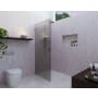 Glass Warehouse Ursa 78" High x 30" Wide Shower Screen Frameless Shower Door with Grey Tinted Glass Brushed Nickel
