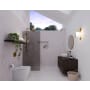 Glass Warehouse Ursa 78" High x 30" Wide Shower Screen Frameless Shower Door with Grey Tinted Glass Satin Brass