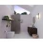 Glass Warehouse Ursa 78" High x 36" Wide Shower Screen Frameless Shower Door with Grey Tinted Glass Polished Brass