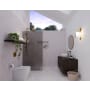 Glass Warehouse Ursa 78" High x 36" Wide Shower Screen Frameless Shower Door with Grey Tinted Glass Satin Brass