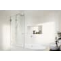Glass Warehouse Albedo 58" High x 34" Wide Hinged Frameless Tub Door with Clear Glass Brushed Nickel