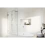 Glass Warehouse Albedo 58" High x 34" Wide Hinged Frameless Tub Door with Clear Glass Polished Chrome