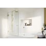 Glass Warehouse Albedo 58" High x 34" Wide Hinged Frameless Tub Door with Clear Glass Polished Brass