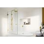 Glass Warehouse Albedo 58" High x 34" Wide Hinged Frameless Tub Door with Clear Glass Satin Brass