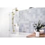 Glass Warehouse Halo 58" High x 34" Wide Hinged Frameless Tub Door with Clear Glass Satin Brass