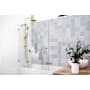 Glass Warehouse Halo 58" High x 48-1/2" Wide Hinged Frameless Tub Door with Clear Glass Satin Brass