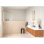 Glass Warehouse Solaris 78" High x 38" Wide Shower Screen Frameless Shower Door with Clear Glass Satin Brass
