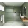 Glass Warehouse Gaia 78" High x 40" Wide Shower Screen Frameless Shower Door with Ribbed Glass Brushed Nickel