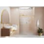 Glass Warehouse Eclipse 78" High x 64" Wide Sliding Frameless Shower Door with Clear Glass Satin Brass