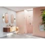 Glass Warehouse Illume 78" High x 38" Wide Hinged Frameless Shower Door with Clear Glass Polished Brass