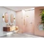 Glass Warehouse Illume 78" High x 64-1/4" Wide Hinged Frameless Shower Door with Clear Glass Satin Brass