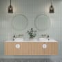Glass Warehouse Leia 24" Diameter Contemporary Circular Framed Bathroom Wall Mirror Satin Brass