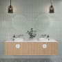 Glass Warehouse Leia 24" Diameter Contemporary Circular Framed Bathroom Wall Mirror White