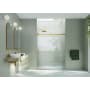 Glass Warehouse Astro 78" High x 56" Wide Sliding Frameless Shower Door with Clear Glass Satin Brass