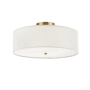 Globe Electric Kyle 2 Light 16" Wide Semi-Flush Drum Ceiling Fixture White Linen