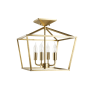 Globe Electric Sheldon 4 Light 14" Wide Semi-Flush Ceiling Fixture Brass