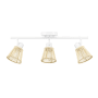 Globe Electric Sophia 3 Light 22" Wide Fixed Rail Linear Ceiling Fixture with Bamboo Shades Matte White