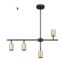 Globe Electric Hadid 4 Light 28" Wide Fixed Rail Linear Ceiling Fixture Matte Black / Brass