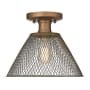 Golden Lighting Carver 10" Wide Semi-Flush Ceiling Fixture Copper Patina
